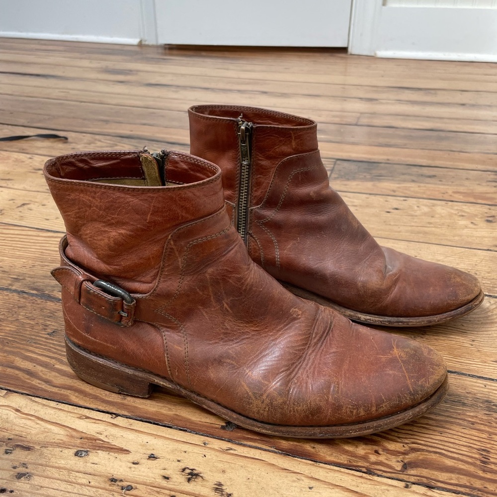Frye Cognac Ankle Boots